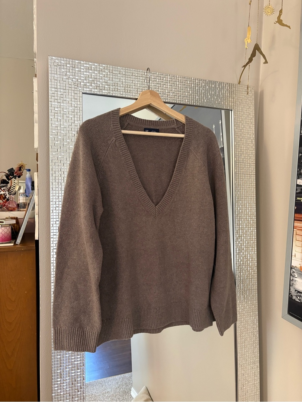 Gap V-Neck Brown Women's Sweater